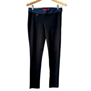 Anthropologie CARTONNIER Black Blue Polo Riding Pants Leggings Trousers